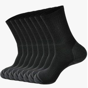 Ecoey - Mens Daily Work Athletic Socks, color black.